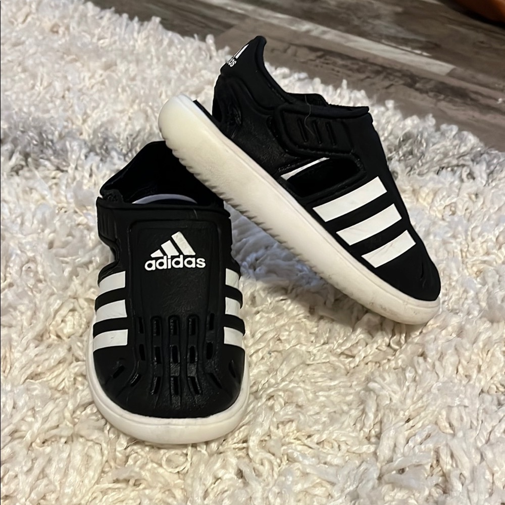 Adidas Kids Black and White Sandals